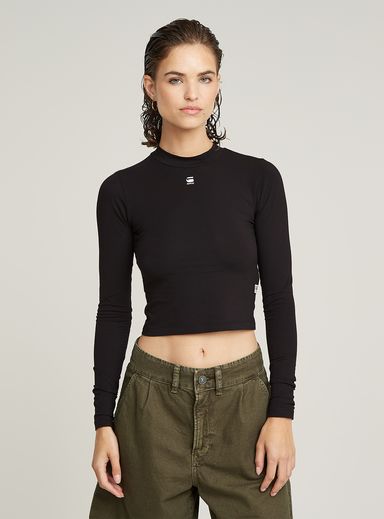 Top Cropped Mock Slim